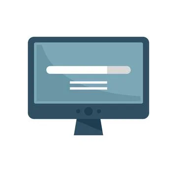 Loading pc software icon flat isolated vector Stockillustratie