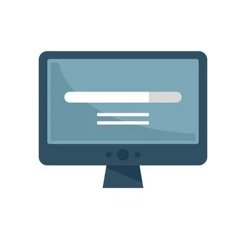 Loading pc software icon flat isolated Stock Illustration