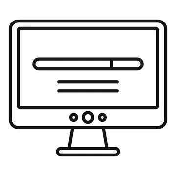 Loading pc software icon, outline style Stock Illustration