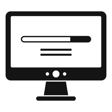 Loading pc software icon, simple style Stock Illustration