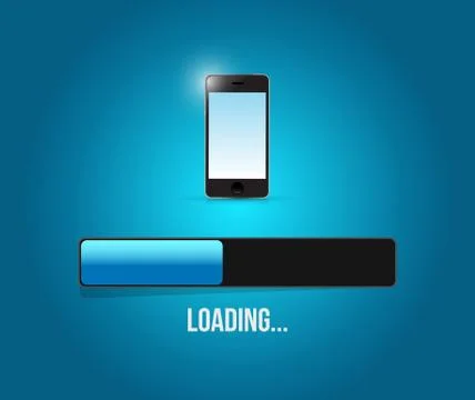 Loading phone updates illustration design Illustrazione stock