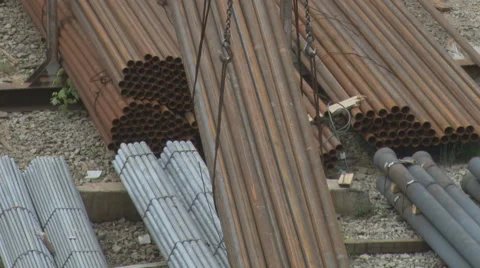 Loading pipe Stacker crane Stockbeeldmateriaal 42379320