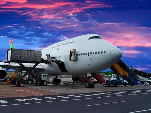 Loading the plane Fotos Stock