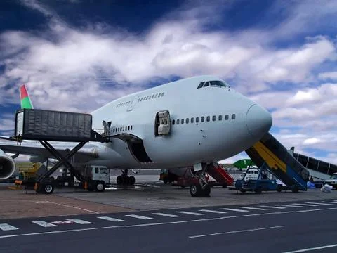 Loading the plane Foto stock