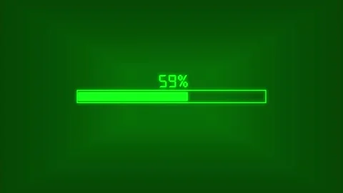 Loading process animation on dark green background showing progress bar fil.. Stock Footage 339751604
