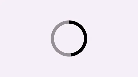 Loading process in a circle. Bright yellow loading bar from 0 to 100 percent. Stock Footage 303069530