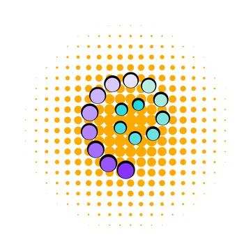 Loading process circular icon, comics style Stock Illustration