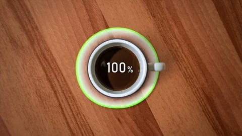 Loading process with the cup of coffee rotating Stock Footage 121737656