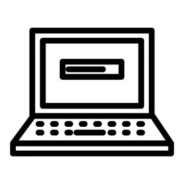 Loading process in laptop line icon. Update on laptop vector illustration Stock Illustration