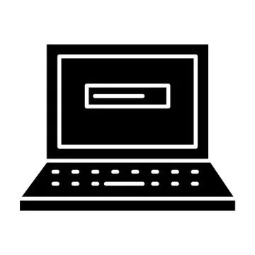Loading process in laptop solid icon. Update on laptop vector illustration 스톡 일러스트