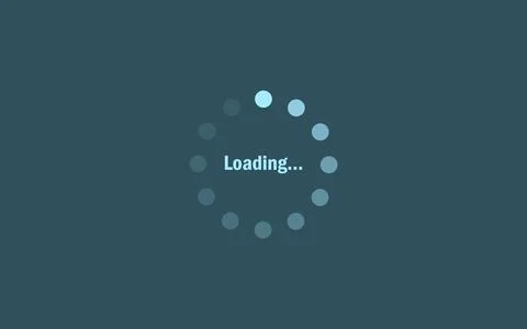 Loading process screen. Illustration on teal background Fotos de archivo