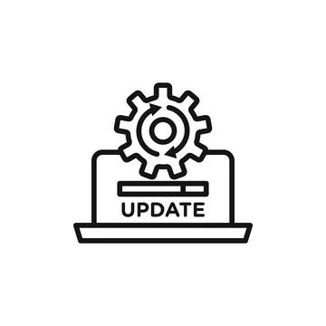 Loading process Update icon logo sign vector outline Illustrazione stock