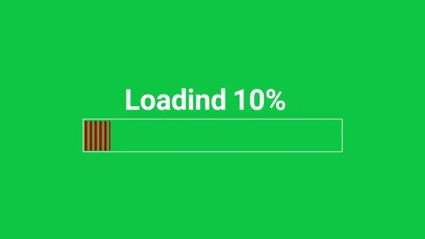 Loading progress animation from 0 to 10 percent on green screen. Stock Footage 312114595