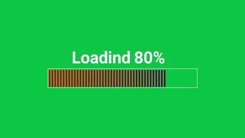 Loading progress animation from 0 to 80 percent on green screen Stock Footage 312114794