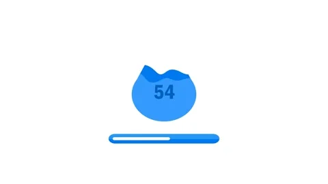 Loading Progress Animation Bar with Percentage and blue icon water Vidéo 337631855