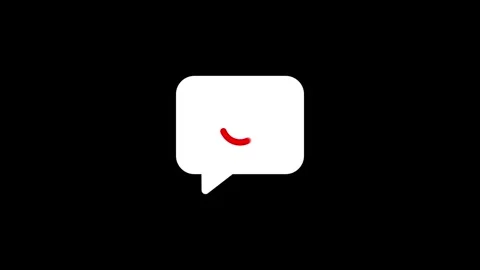 Loading progress animation in a speech bubble symbol over a black backgroun.. Stock Footage 341228892