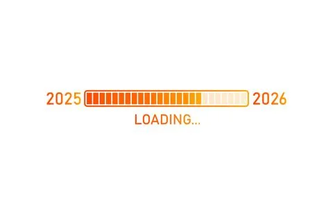 Loading progress bar of 2025, 2026 happy new year Stock-Illustration