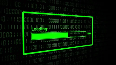 Loading With Progress Bar on Abstract Binary Code Background. Stock Footage 119230918