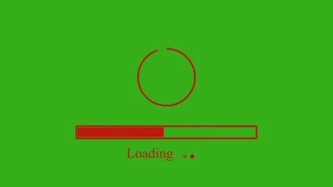Loading progress bar and rotating circle animation on green background with.. Stock Footage 340610009