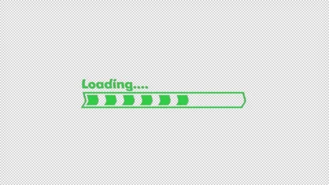 Loading in progress bar animated isolated on alpha channel transparent Stock Footage 260498753