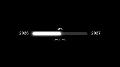 Loading progress bar animation from 2026 to 2027 Stock Footage 345594890