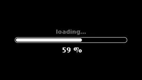 Loading progress bar animation on black background. Indicator from 0 to 100 Stock Footage 311423364