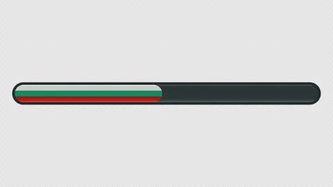 Loading progress bar animation with the Bulgaria flag on a transparent back.. Stock Footage 340514807