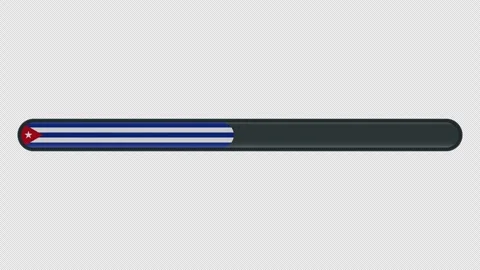 Loading progress bar animation with the Cuba flag on a transparent backgrou.. Stock Footage 341274381
