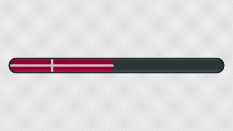 Loading progress bar animation with the Denmark flag on a transparent backg.. Stock Footage 340514816