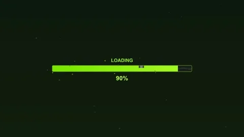 Loading progress bar animation displayed on a dark screen showing full comp.. Stock Footage 328273217
