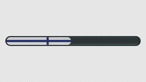 Loading progress bar animation with the Finland flag on a transparent backg.. Stock Footage 340514824