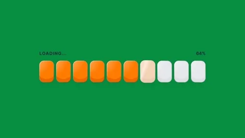 Loading Progress Bar Animation - Flat Design Loading Screen with Percentage Stock Footage 341852280