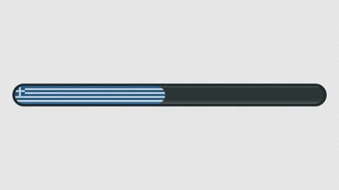 Loading progress bar animation with the Greece flag on a transparent backgr.. Stock Footage 340514838