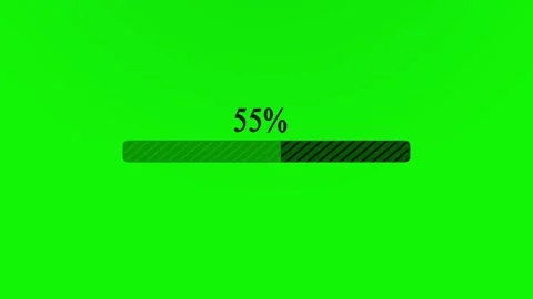 Loading Progress Bar Animation on Green Screen - Percentage Counter Overlay Stock Footage 336706593