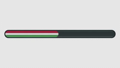 Loading progress bar animation with the Hungary flag on a transparent backg.. Stock Footage 341274387