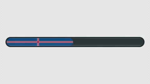Loading progress bar animation with the Iceland flag on a transparent backg.. Stock Footage 341274389