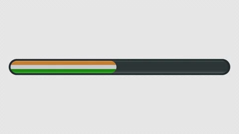 Loading progress bar animation with the India flag on a transparent backgro.. Stock Footage 341274390