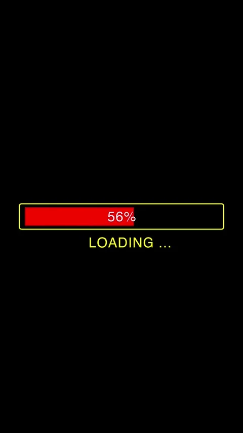 Loading progress bar animation. Loading complete red bar. 4K Vertical motion vid Stock Footage 264390620