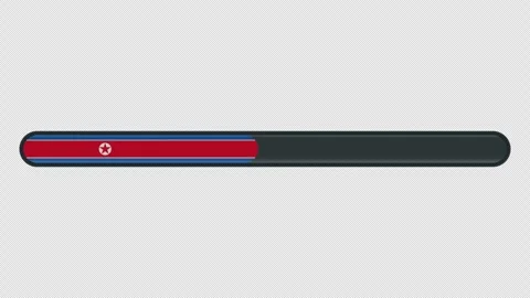 Loading progress bar animation with the North Korea flag on a transparent b.. Stock Footage 341274429