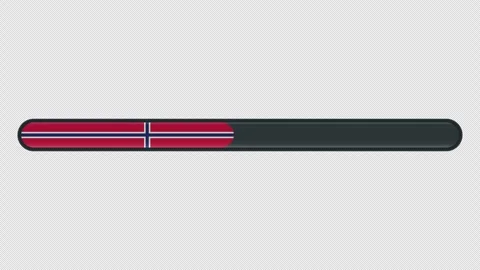 Loading progress bar animation with the Norway flag on a transparent backgr.. Stock Footage 341274437