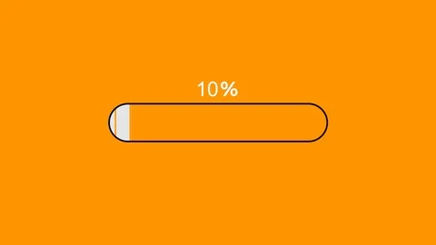 Loading Progress Bar Animation Orange Background Stock-Footage 125261851