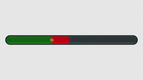 Loading progress bar animation with the Portugal flag on a transparent back.. Stock Footage 340514862