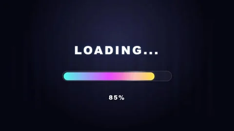 Loading Progress Bar Animation Rainbow Gradient Percentage Status Update Vídeo Stock 332695309