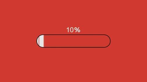 Loading Progress Bar Animation Red Background Stock-Footage 125261858