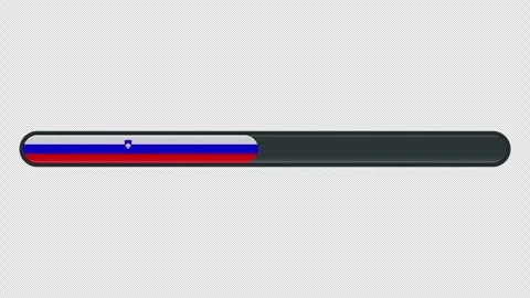 Loading progress bar animation with the Slovenia flag on a transparent back.. Stock Footage 341274442
