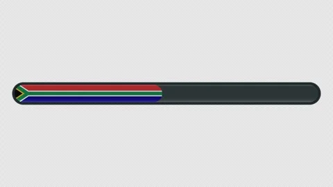 Loading progress bar animation with the South Africa flag on a transparent .. Stock Footage 341274448