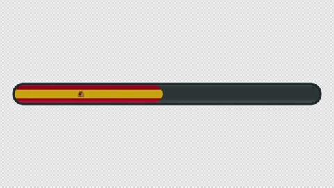 Loading progress bar animation with the Spain flag on a transparent backgro.. Stock Footage 340514870