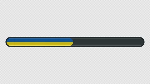 Loading progress bar animation with the Ukrainian flag on a transparent bac.. Stock Footage 340514875
