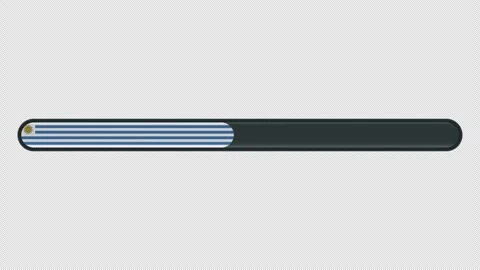 Loading progress bar animation with the Uruguay flag on a transparent backg.. Stock Footage 341274454