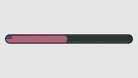 Loading progress bar animation with the USA flag on a transparent backgroun.. Stock Footage 340514880